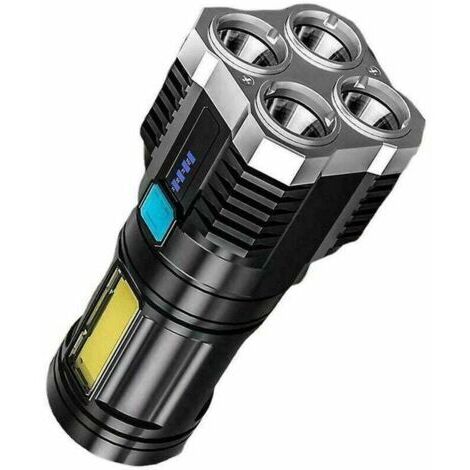 Super Lumineux 2000 Lumens Grande Lampe Torche Longue Distance Étanche Rechargeable USB - Chine Lampe de poche, lampe torche à LED