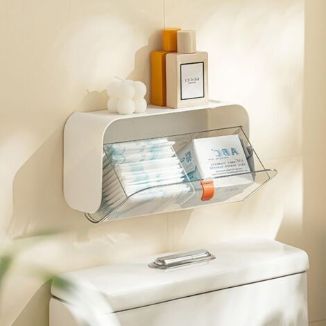 Support Hygiénique pour Tampons et Cotons Organisateur de Salle de Bain, Pratique pour Stocker Serviettes et Produits Féminins (1/4)
