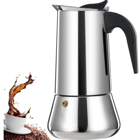 12 Tasse Stovetop Espresso Maker Stainless Steel Moka Pot Espresso Maker Percolator Italian Coffee Maker Capable Mocha Coffee Machine Cafe Classic Maker for Home et Camping 600ml 20oz (1/4)