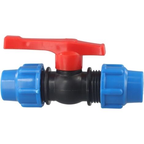 Vanne d'arrêt en polyéthylène avec robinet d'arrêt fileté, poignée interchangeable pour irrigation (25 mm) (1/4)