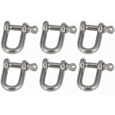 6PCS M8 Manille Acier Inoxydable 304 D Manille Bracelet Manilles de Levage Fermoir Boucle de Manille pour Sac de Boxe Transportant Manilles de Maillon de Chaîne (1/5)