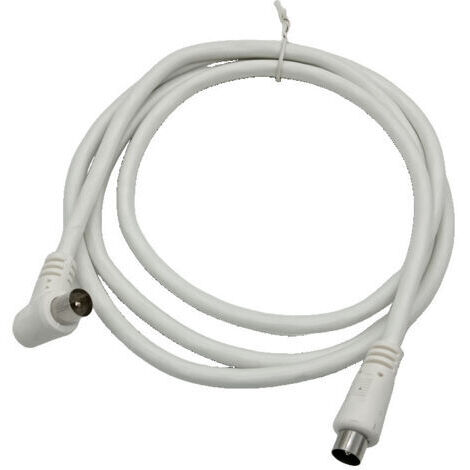 1,5m pour connecter la télévision à l'antenne blanche avec prise d'antenne Tv axiale, fiche mâle (1/4)