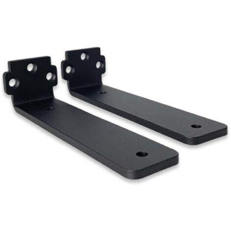 Lot de 2 supports d'étagère flottants 10cm Métal noir robuste, capacité de charge jusqu'à 800kg, installation facile (1/4)