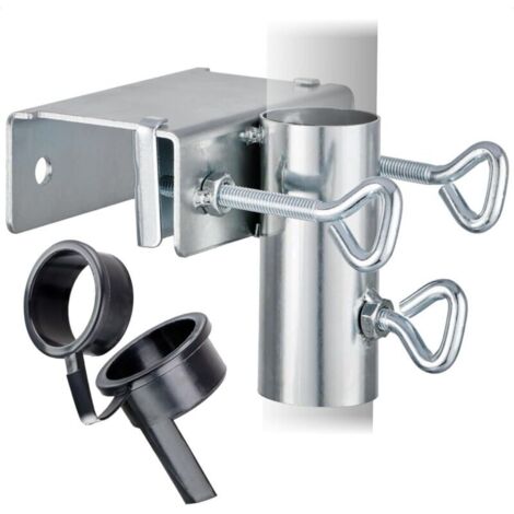 Support Parasol en Acier Galvanisé, Fixation Réglable pour Balustrade & Parapet de Balcon Massif et Stable (1/4)
