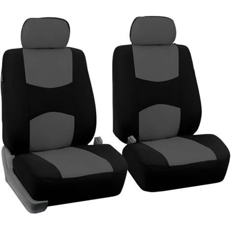 Set Complet Housses De Siège Voiture, Siège Auto Respirant Antidérapant, Siège Accessoire Interieur Universelle Housses De Sièges pour La Plupart des Voitures(Siège Avant Gris) (1/5)