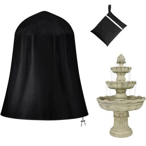 91x107cm Housse de fontaine de jardin robuste, imperméable et à l'eau et à la poussière avec cordon de serrage élastique de verrouillage pour l'hiver (1/5)