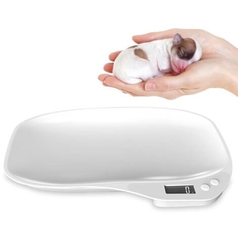 Balance numérique pour petits animaux : Balance pour animaux de compagnie, balance pour nourriture, balance pour bébé, LCD numérique, balance pour chats avec 4 modes de pesée (kg/oz/lb/ml) pour (1/4)
