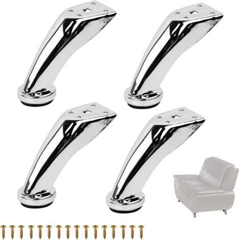 Lot de 4 Pieds Métal 9,5 cm, Pieds de Meubles, Canapé, Table Basse, Cuisine, Faciles à Installer et Résistants (1/5)