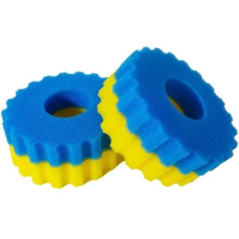 2 x Bleu Grossier & 2 x Jaune Fin, Ø 230 mm CPF 2500 / CPA 2500 / GPF 2500 mousse filtrante bassin Mousse filtrante pour filtre bassin, Médias filtrants de remplacement (1/4)