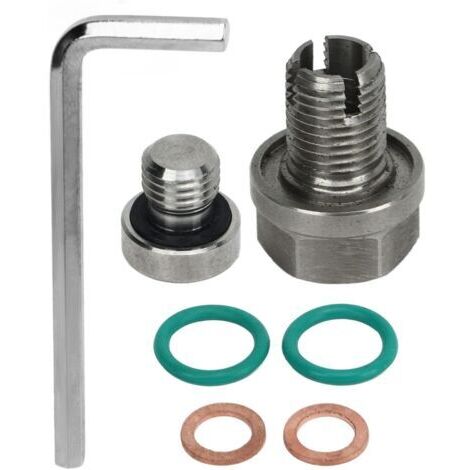 Bouchon de Vidange d'Huile M12, Kit de Réparation de Filetage Autotaraudant en Acier Inoxydable, avec Clé Hexagonale (1/5)