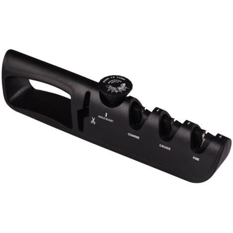 Aiguiseur Couteaux Professionnel à 3 Niveaux, Eguiseur à Angle Réglable, Affuteur Manuel Couteau Multifonction, Accessoires pour Couteaux de Cuisine