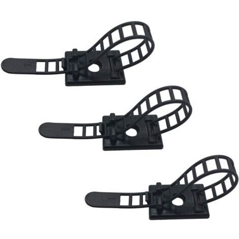 Lot de 25 clips pour câbles adhésifs avec vis en option - Attaches de gestion des câbles réglables et réutilisables - Serre-câbles robustes pour organisation à domicile bureau et bricolage (1/5)