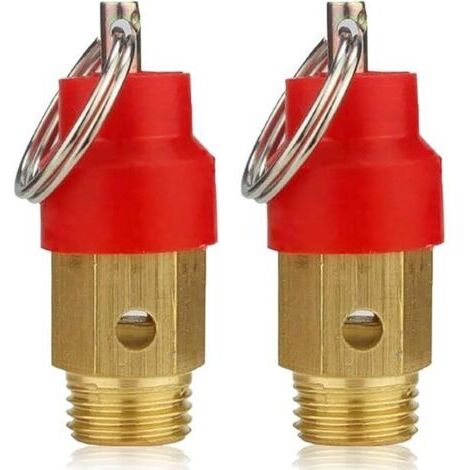 2 Piece Brass Compressor Safety Relief Valve Pressure Regulator Pressure Reducer, Male 8 Bar Compressor Safety Valve 1/8 Compressor (1/5)