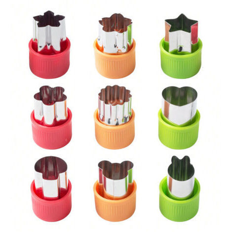 8 Pcs Emporte-pièce Légumes, Mini Emporte-pièce Fruits en Acier Inoxydable,Coupe-Légumes Ensemble avec (1/5)