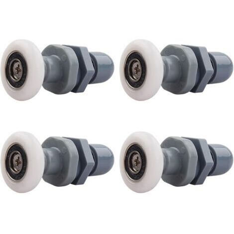 Roulettes Porte de Douche, Roulette Porte Coulissante Douche en Laiton 4 Pièces pour Rouleau pour Remplacement de Douche Coulissante Verre Porte Coureurs Rouleaux (23MM) (1/5)