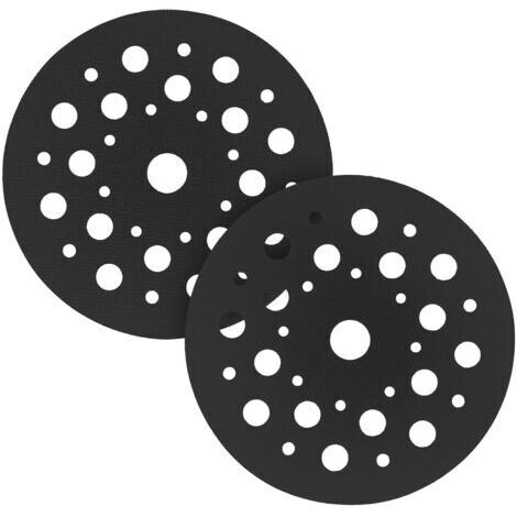 Lot de 2 protections de disque de ponçage Ø 125 mm 33 trous – Compatible avec Festool, Bosch, Dewalt et plus encore, tampon de protection pour ponceuse excentrique, tampon d'interface durable