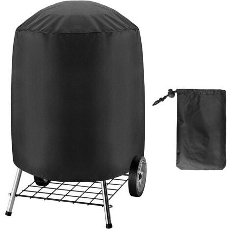 Kettle BBQ Grill Cover, 420D Heavy Duty Waterproof Charcoal Grill Cover for Weber Kettle Smoker, Outdoor Round BBQ Covers, 24" D x 28.5" H (1/5)