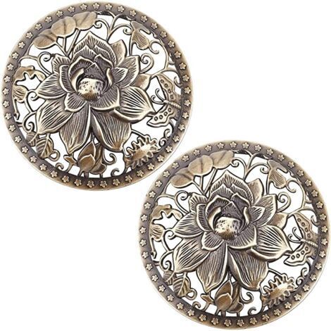 2PCS Couvercle de Bougie Topper Lotus Bougies Parfumées Couverture Bronze Fleurs Couvercle Bocal Bougies Bronze Alliage Bougie Toppers Bocal Abat-Jour Manches Accessoires (1/5)