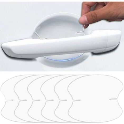 10 Pieces Film de Protection pour Poignée de Porte Voiture Film de Protection Transparent Brillant Autocollant Anti - Rayures (1/4)