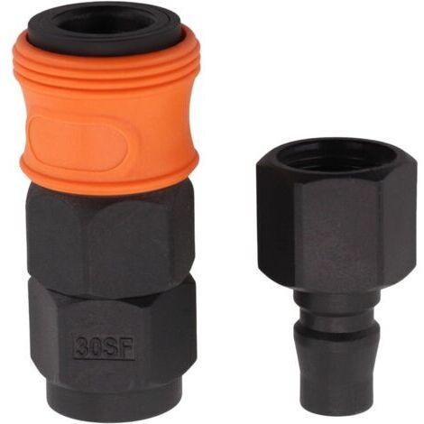 Kit d'accessoires de compresseur d'air pneumatique en plastique et acier avec connecteur rapide de type C - Orange (PF+SF-30)