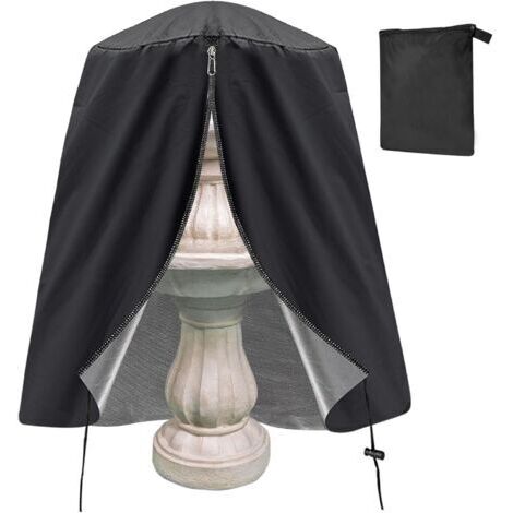 Housse de protection pour fontaine de jardin, résistante aux intempéries, avec fermeture éclair et cordon de serrage, tissu Oxford 420D pour hiver, extérieur, terrasse, jardin (122 x 172 cm) (1/5)