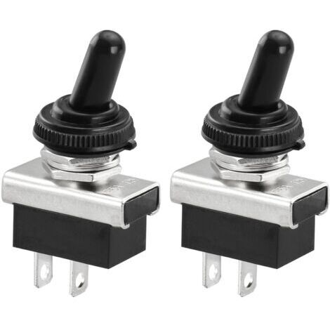 Metal Interrupteur À Bascule Flip 12V 25A SPST On/Off 2 Position 2 Broches Pour Voiture Dash Light Avec Capuchon Imperméable À L'eau (1/5)