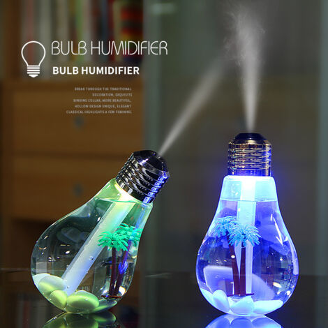 Humidificateur d'Air à Forme d'Ampoule - 400ml, Finition Argentée (Modèle RM0618)-lsw (1/4)