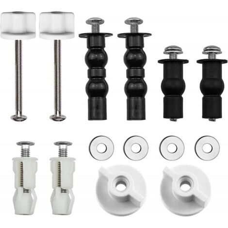 Fixations de charnière de siège de toilette, 5 paires de charnière à vis extensible en caoutchouc pour couvercle de toilette (1/4)