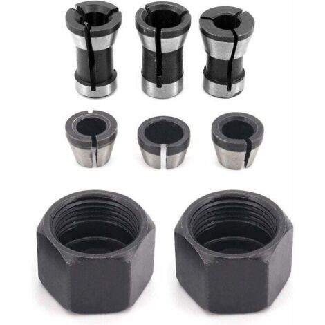 6 Pièces HSS Tête de Mandrin, 6 mm 6.35 mm 8 mm Tête adaptateur Convertisseur pour perceuses Machine de Gravure, pour rogneus (1/4)