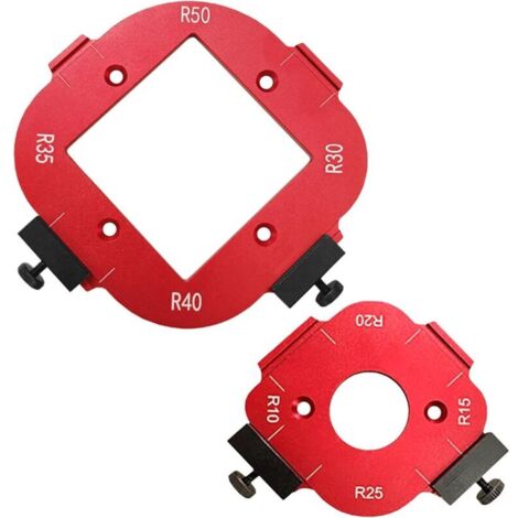 Gabarit de défonceuse en alliage d'aluminium, outil auxiliaire de coupe à l'arc, gabarit d'angle pour défonceuse R10 R15 R20 (1/4)