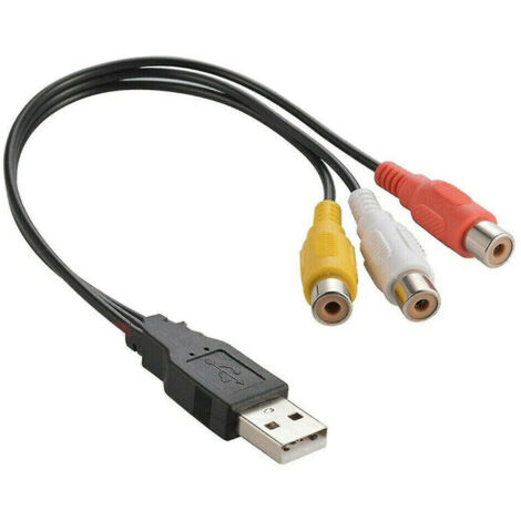 2 pieces Nouveau Usb 2.0 Mâle À 3 Rca Rgb Femelle Vidéo Av A/v Convertisseur Câble Pour Hdtv Pc (1/4)
