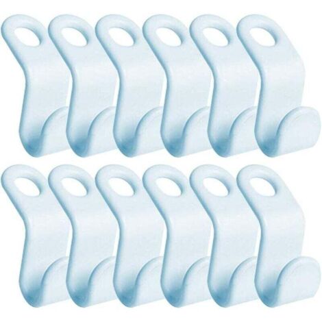 56 Mini cintres en Cascade, Crochets de Connexion pour cintres, Gain de Place dans Les placards (Bleu Ciel) (1/4)