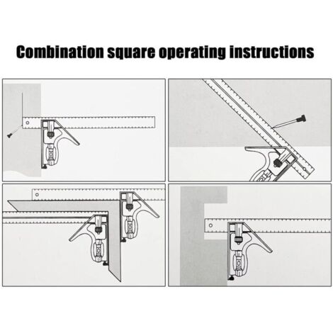 Équerre combinée de 30,5 cm, marquage de 45 à 90 degrés, outils de ...