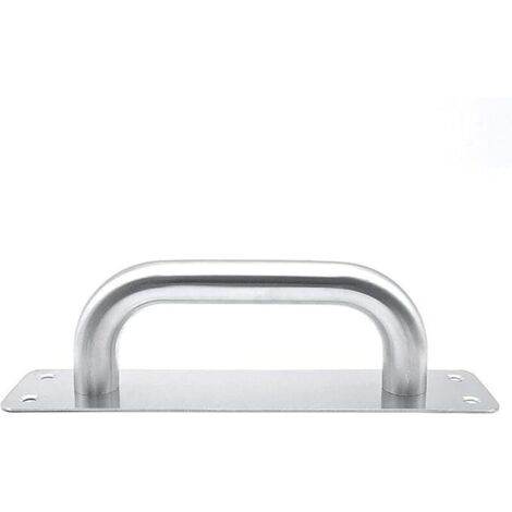 Poignée de porte coulissante, poignées de porte en acier inoxydable avec plaque arrière, robuste pour placard, toilettes, po (1/4)