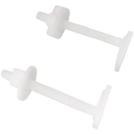 Fixation d'abattant WC avec 2 vis à tête carrée et 2 écrous en plastique - Idéal pour remplacer ou installer un abattant d