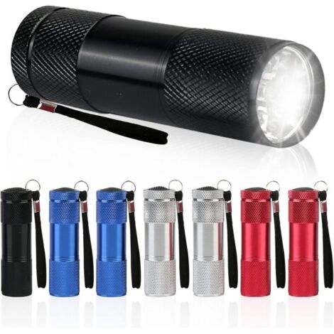 Mini Lampe de Poche - 8 Pièces Lampe Poche LED pour la fête d'anniversaire des enfants, Étanche Petite Lampe Torche en aluminium avec Lanyard pour Camping Lecture Randonnée Outdoor