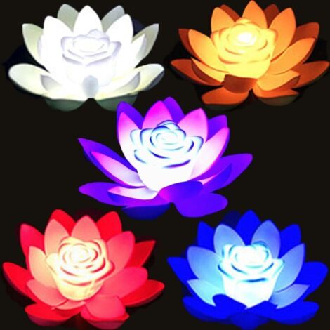 5 nénuphars artificiels flottants Ø18 cm - Étanches, déco réaliste pour bassin, piscine, fontaine, étang