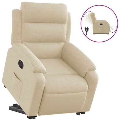 Chaise longue électrique réglable en tissu beige – Lit de relaxation avec dossier inclinable, repose-pieds et commande à distance, idéal pour salon ou chambre (1/5)