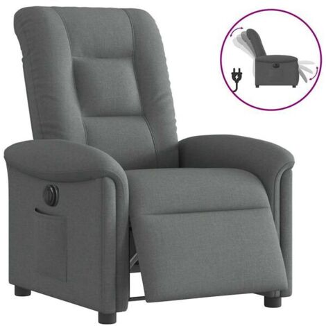 Chaise électrique inclinable en tissu – Fauteuil relax réclinable avec soutien lombaire, fonction de massage et repose-pieds réglable – Pour seniors et personnes à mobilité réduite (1/5)