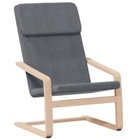 Fauteuil lounge avec repose-pieds, tissu gris foncé (1/5)
