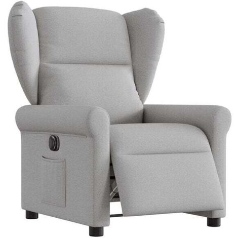 Chaise longue électrique réglable en hauteur avec dossier inclinable – Fauteuil relax gris anthracite en tissu doux, idéal pour salon ou chambre (1/5)