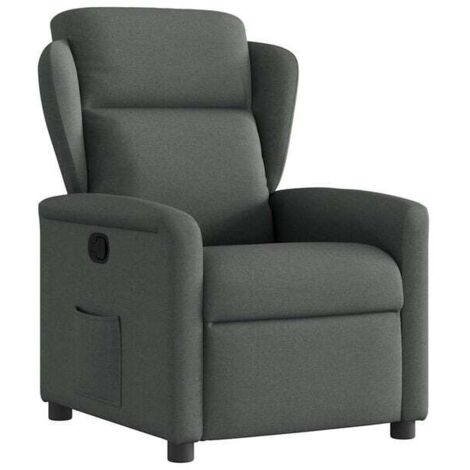 Chaise longue en tissu gris foncé – Canapé lit relax moderne, dossier réglable, idéal pour salon ou chambre, confort ergonomique (1/5)