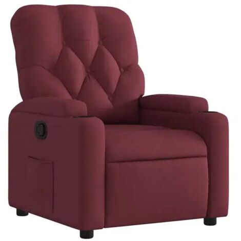 Chaise longue en tissu rouge bordeaux – Canapé relax inclinable avec repose-pieds, design ergonomique et confort maximal pour salon ou chambre (1/5)