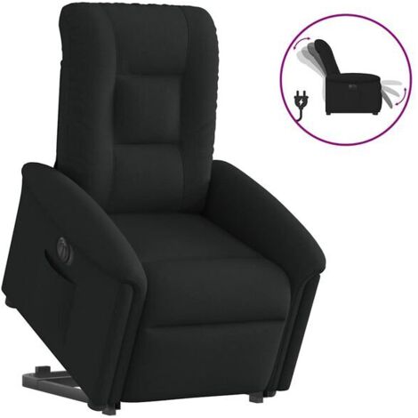 Chaise relaxante électrique réglable en tissu noir – Fauteuil massant avec inclinaison 0-135°, fonction chauffage dorsale et contrôle tactile, idéal pour salon ou bureau (1/5)