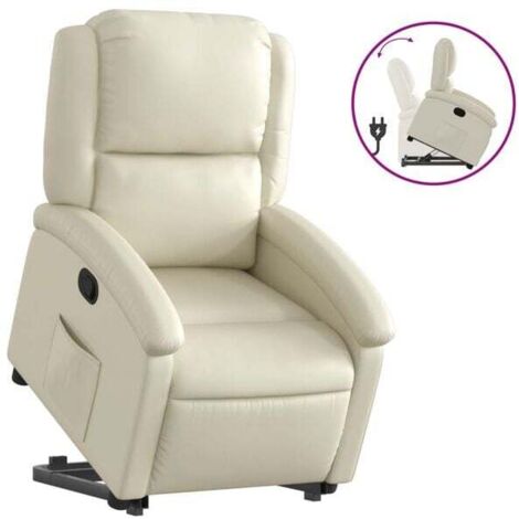 Chaise longue en similicuir beige – Canapé lit extensible avec dossier réglable, design élégant et confort maximal pour salon ou chambre (1/5)