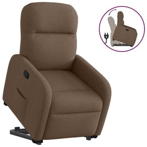 Chaise longue en tissu, canapé relax inclinable avec dossier réglable, design moderne et confortable pour salon ou chambre – couleur marron (1/5)