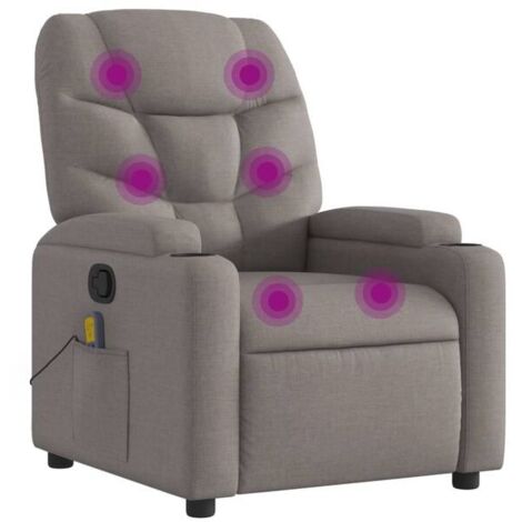 Chaise longue de massage en tissu gris taupe – Lit de relaxation ergonomique avec dossier réglable, idéale pour spa, salon ou chambre