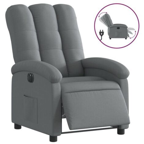 Chaise électrique inclinable en tissu – Fauteuil relax réclinable avec soutien lombaire, fonction de massage et repose-pieds réglable – Pour seniors et personnes à mobilité réduite (1/5)