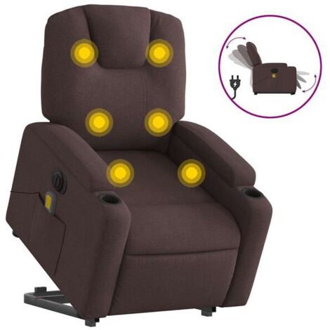 Tissu pour fauteuil massant électrique – Tissu en cuir synthétique brun foncé, résistant et souple, compatible avec les sièges de massage à fonction chauffage (1/5)