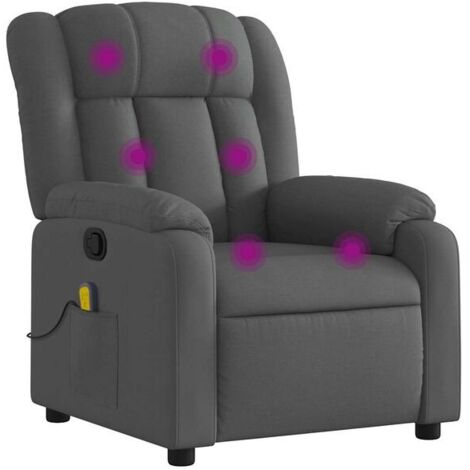 fauteuil de massage inclinable en tissu gris foncé